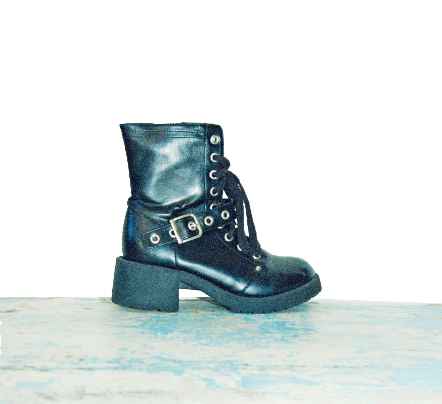 90s Military Platform Boots Combat 90s 1990s Distressed by Idlized