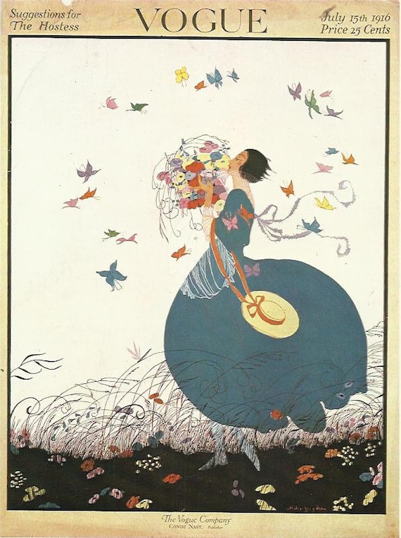 vogue magazine cover 1916 art deco fashion butterflies flowers fashion illustration vogue poster art deco home - Vogue Decor Magazine vogue magazine cover 1916 art deco fashion butterflies flowers fashion illustration vogue poster art deco home - Vogue Decor Magazine