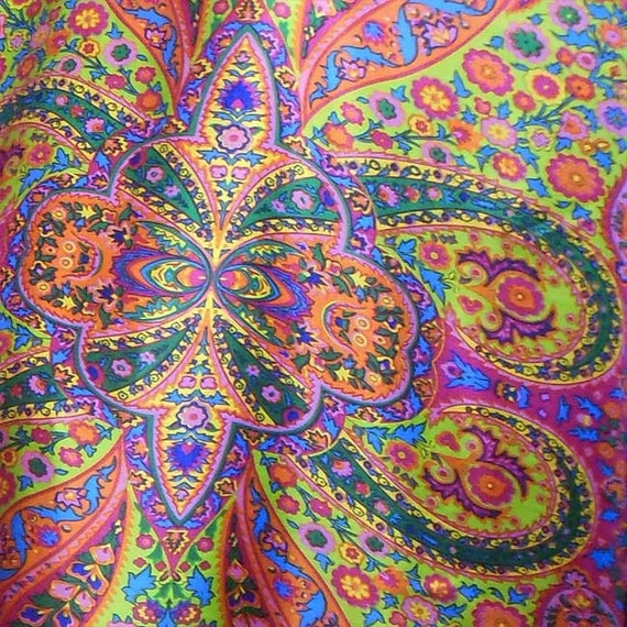 By 0.5 Meter Paisley Print Silk Fabric Pure Silk Satin