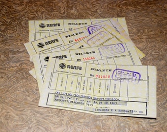 Vintage Spanish TrainTickets - Rairoad Tickets - C9