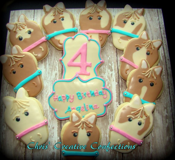 Horse Face Decorated Sugar Cookies and a by ChrisCreativeConfect