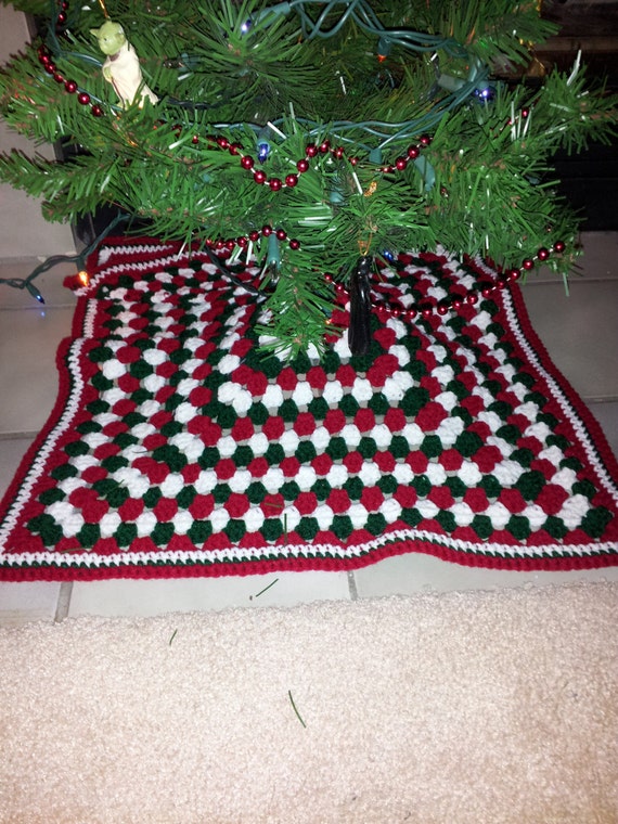 Items similar to Granny Square Christmas Tree Skirt on Etsy