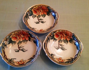 Set of Three, Lovely, Nippon Hand Painted, Sauce Bowls