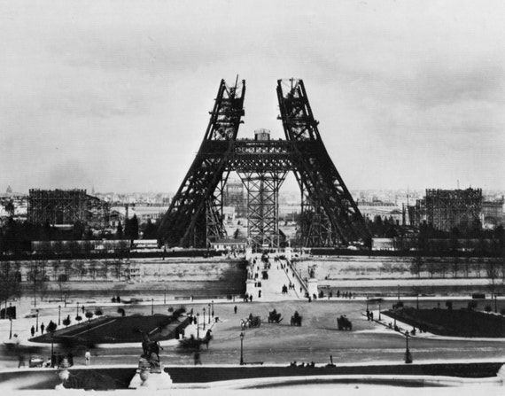 The Eiffel Tower Under Construction 1888 Paris France