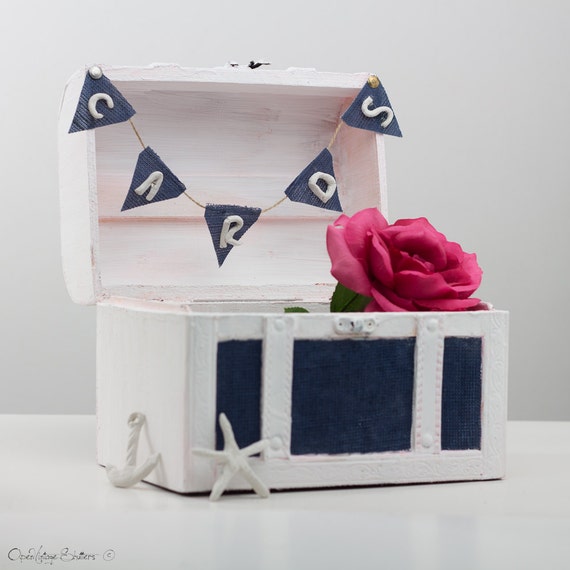 Beach Wedding Chest Gift Card box HolderNautical Keepsake box ...