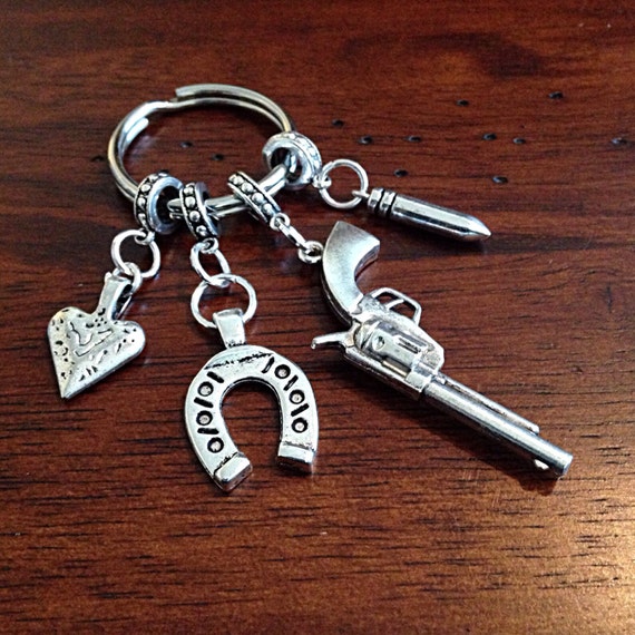 Keychain Cowboy Keychain Cowgirl Keychain Rodeo Keychain