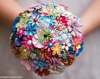 Enamel brooch bridal bouquet,