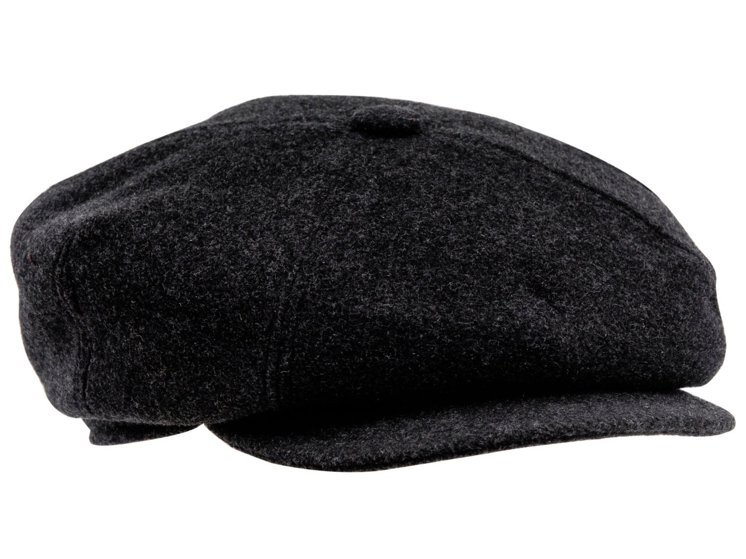 Large 4 Panels Flat Cap made of Wool Cloth dark grey