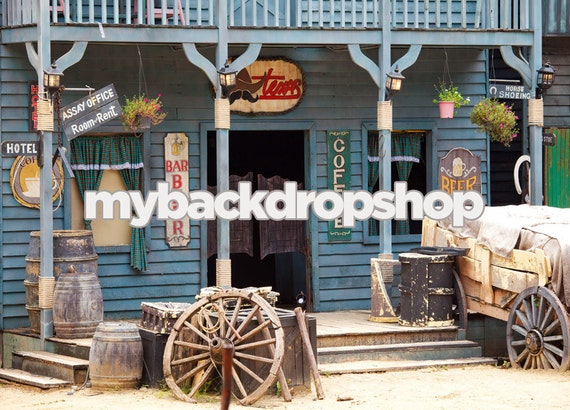 7ft x 5ft Old Western Storefront Backdrop for Photography