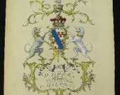 Jacobs ENG Peerage Rare Coat Of Arms Damer Lord MILTON 1700'S