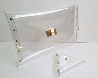 Deluxe Clutch Bag, Deluxe Bag, Deluxe Clear Clutch, Deluxe Transparent Purse, Summer Bag/ Big Size/ 8 Color Option