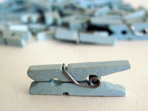 25 Mini Clothespins - Baby Blue Il_570xn