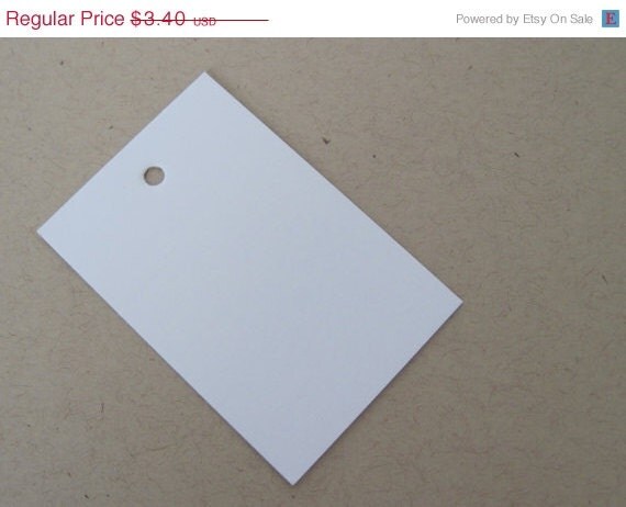 ON SALE 25 White Cardstock Tags 1 5/8 x 2 7/8 - t158 Il_570xn