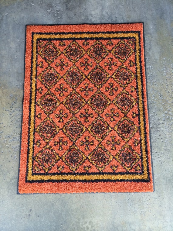 Vintage Modern Door Mat Mid Century Modern Rug Retro