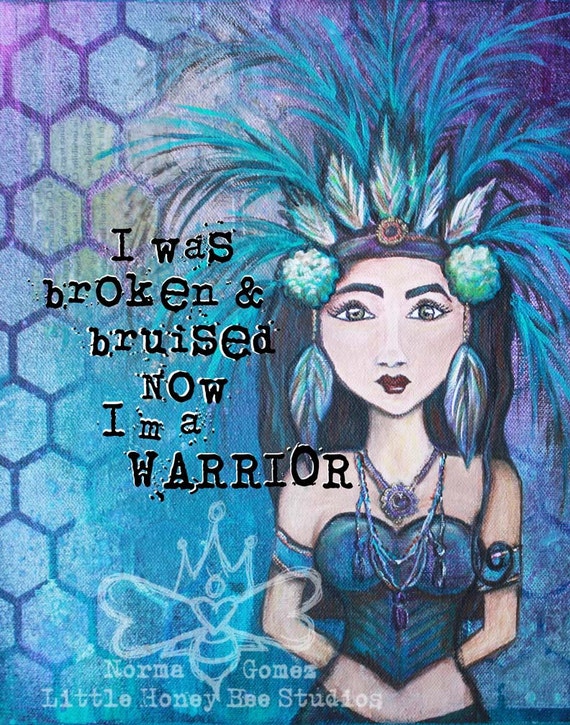 Warrior - 11x14 Artist Print Mixed Media