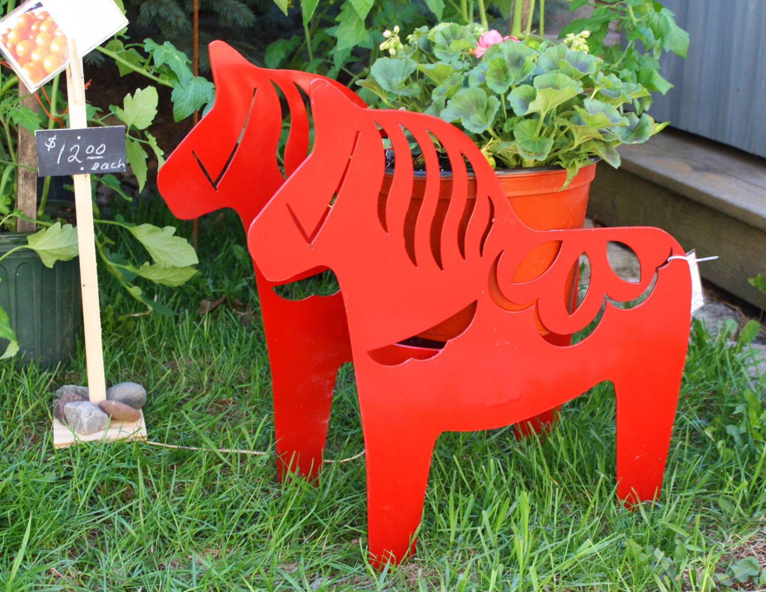 Metal Dala Horse Planter