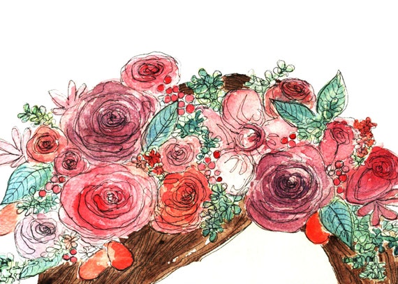 Flower Crown Illustration Art Print