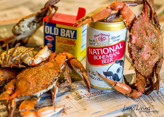 Steamed Crabs. Natty Boh. Maryland Blue Crab. By FollowyourWHIM