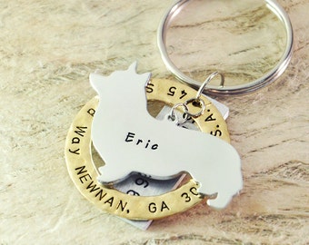 welsh corgi dog tag Personalized dog tag 3 piece Pet tag Pet Id Tag Hand stamped custom Made with your Pets Name/phone number