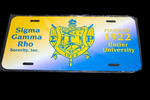sigma gamma rho license plates