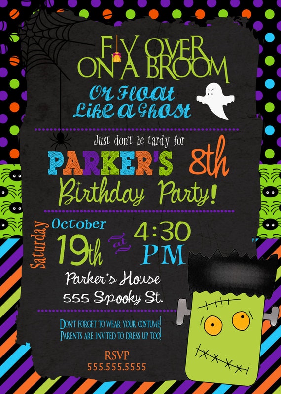 Halloween Themed Birthday Party Invitations 2