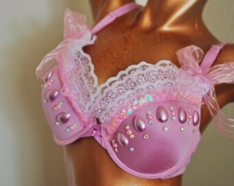 SALE Pink Princess Halloween/Rave Bra 36C