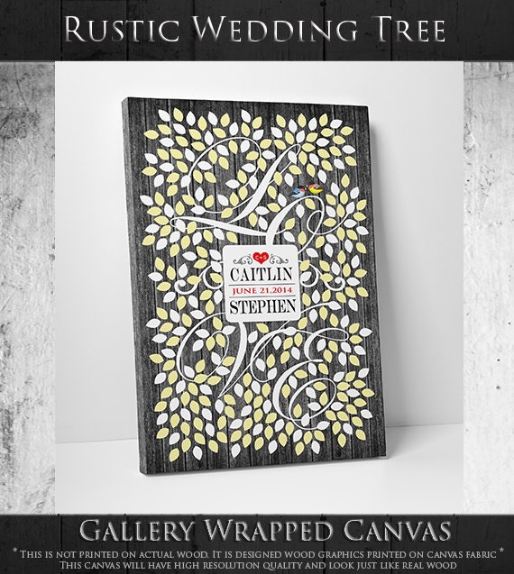 Rustic Wedding Guest Book // Rustic Guest Book // Rustic Wedding Decor // Rustic Guest Book Wedding // Fits 100-300 Guests // 20x30 Inches by WeddingTreePrints
