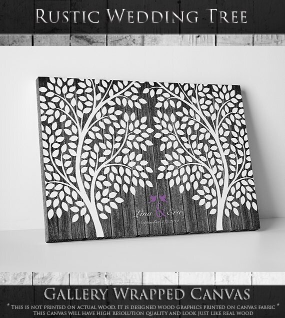 Rustic Wedding Guest Book // Rustic Guest Book // Rustic Wedding Decor // Rustic Guest Book Wedding // Fits 55-150 Guests // 16x20 Inches by WeddingTreePrints