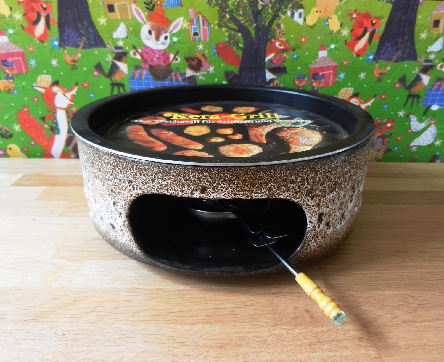 Retro portable ceramic tabletop grill Scheurich KeraGrill