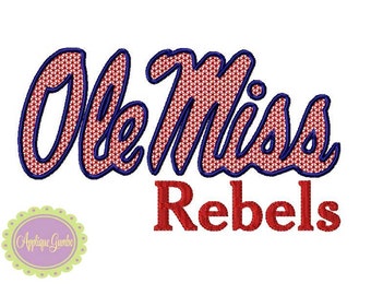 Ole Miss Rebels Motif Stitch Embroidery Design
