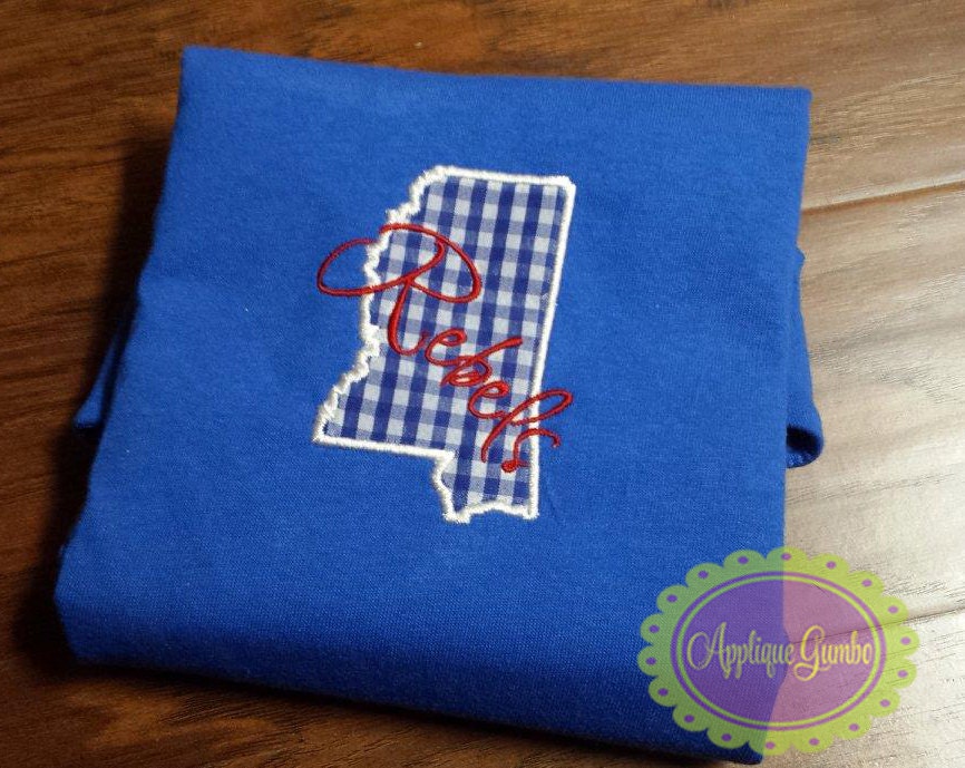 Mississippi Rebels Ole Miss Machine Embroidery Applique Design