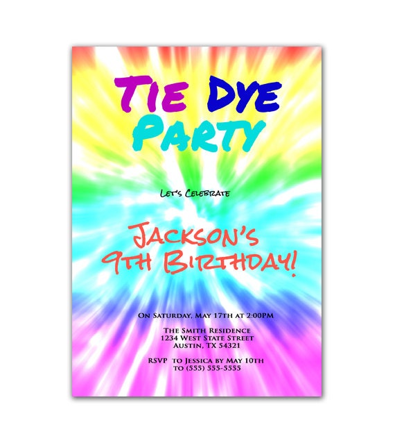 Tie Dye Party Invitations 5