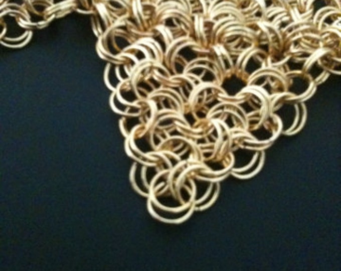 Gold Chainmail sunray necklace