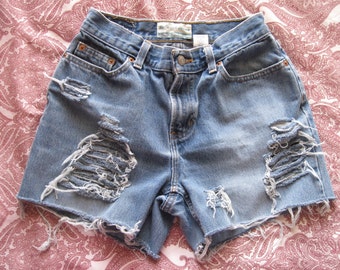 Items similar to vintage bleached distressed bows dyed high waisted ...