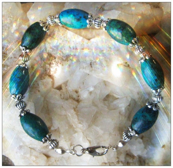 Beautiful Handmade Silver Bracelet with Chrysocolla