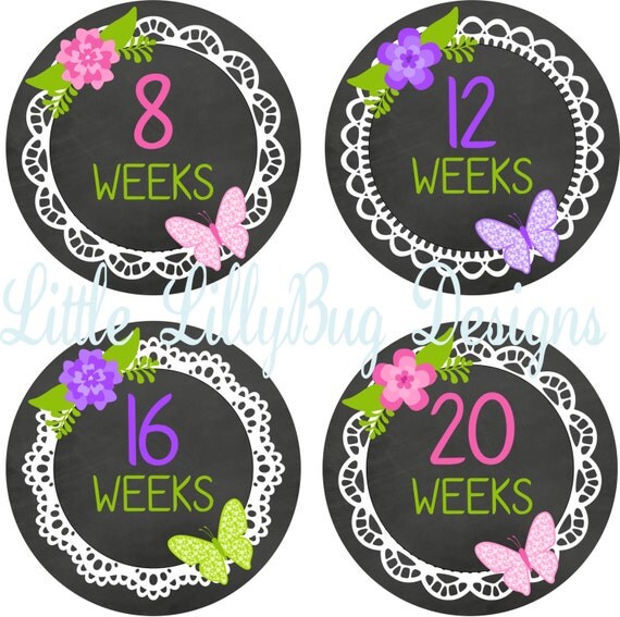 Pregnancy Stickers Weekly Baby Bump Stickers Week Belly