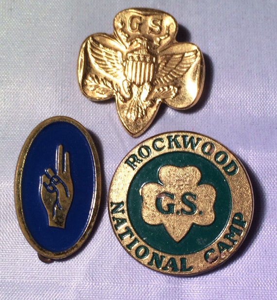 Vintage 1960s Girl Scout & Brownie Pins Lot of by