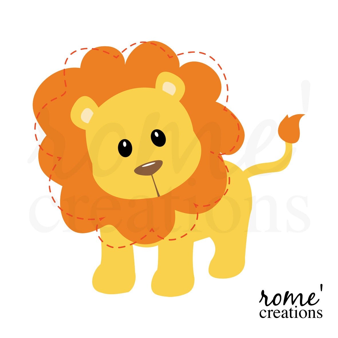 Lion Clip Art Lion Clipart Jungle Animal Clipart by RomeCreations