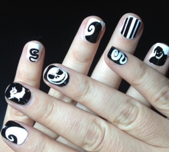 Items similar to Nightmare Before Christmas inspired nail art decals