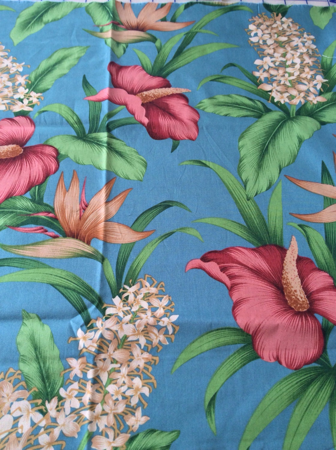 David Textiles printex fabrics Hawaii Fabric 100 cotton fabric teal