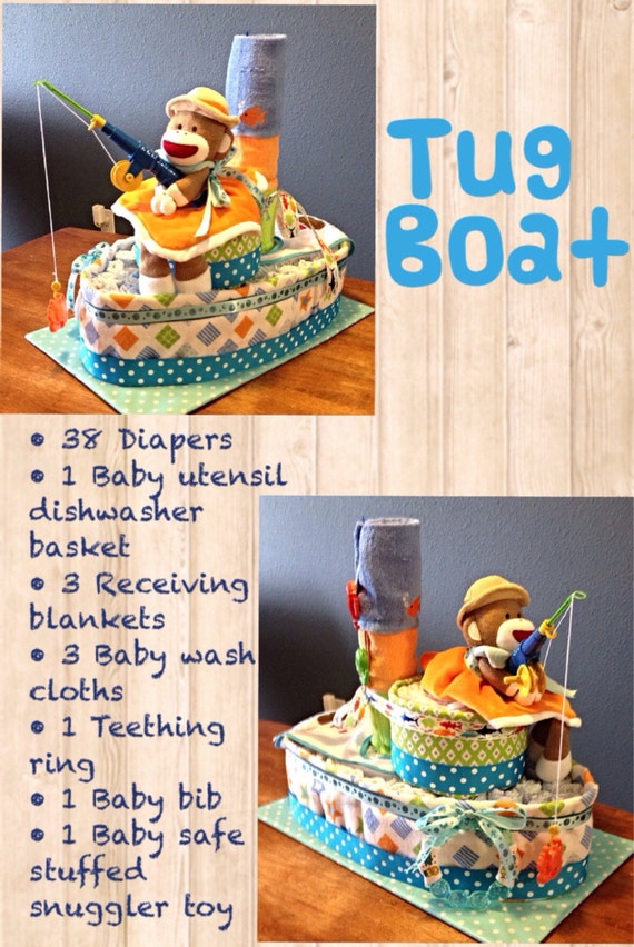 with baby ideas for diapers shower tug diaper boat Fisherman cake