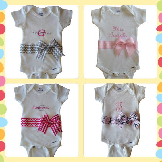 Personalized Baby Girl Onesie Create Your by PreciousBabyAttire