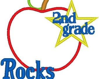 Download 2nd Grade Rocks: Back to School Applique Design ...