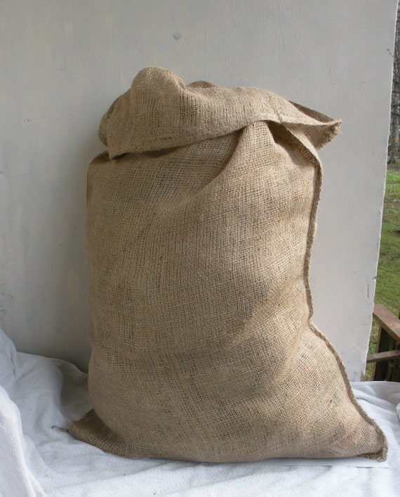 Large Burlap Sack Jute bag jute sack wedding sack by RigaFashion