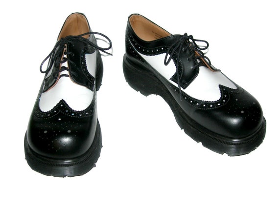 Mint Doc Martens Black and White Brogue Wingtip by LONDONBAY