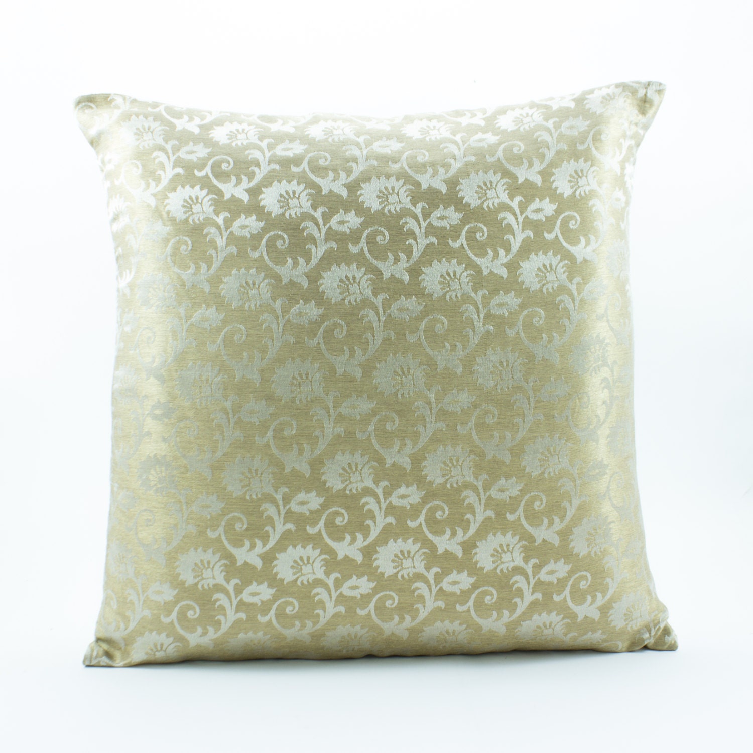 Gold Euro Sham 24x24 pillow cover Silk Pillow sham. by Fabricasia