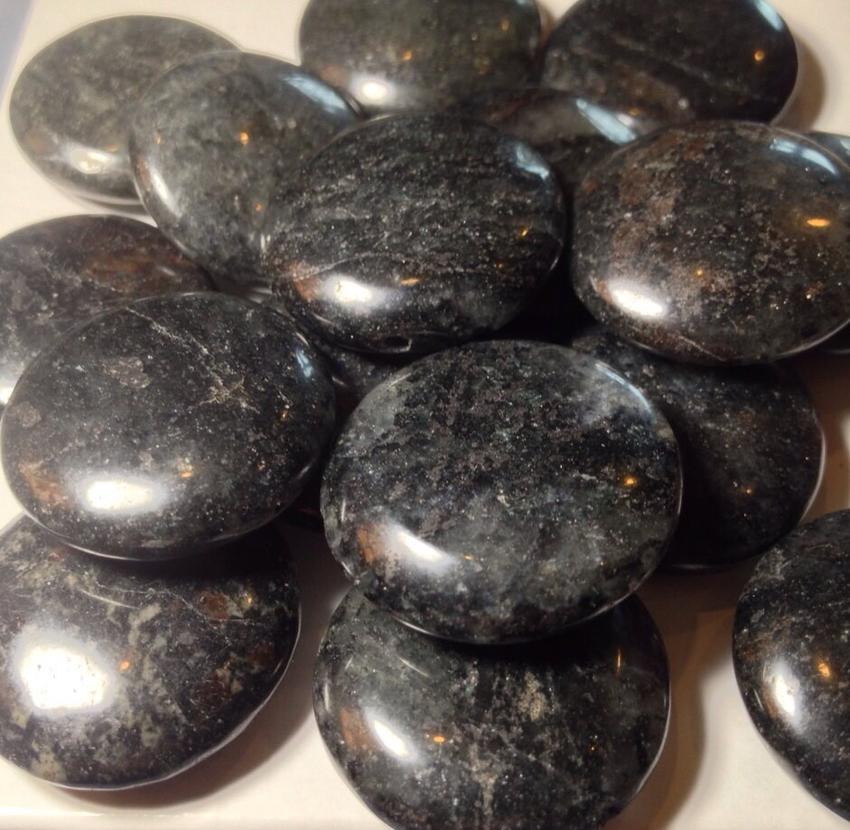 Black Moss Agate Beads by Durkeegirl on Etsy