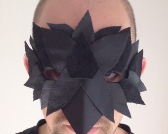 SALE: Leather Crow Raven Mask