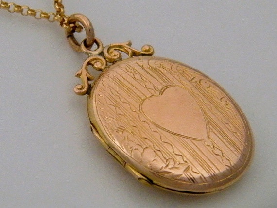 C1901 9k True Love Antique Rose Gold Locket By Antiquelockets 0326