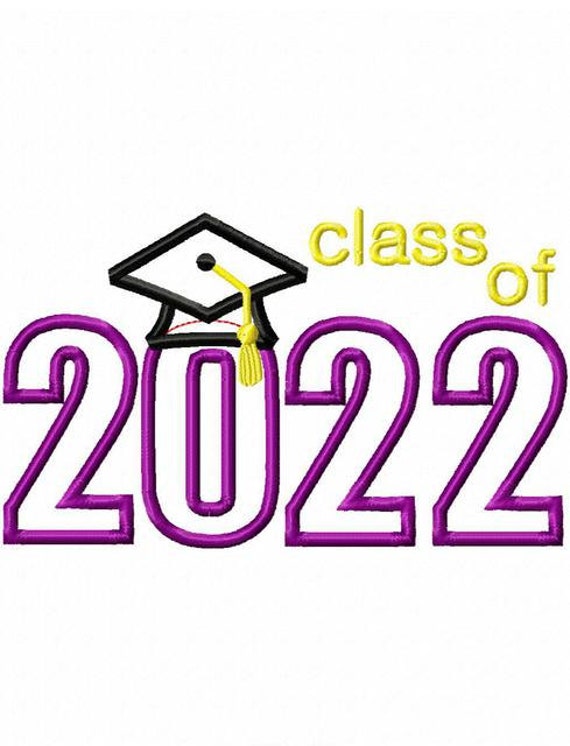 Class of 2022 appliqu embroidery design graduation appliqu
